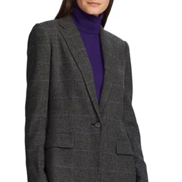 Lauren Ralph Lauren Wool Blend Suit Jacket Purple Multi - Picture 12 of 12